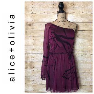 Alice + Olivia Purple and Black Blouse